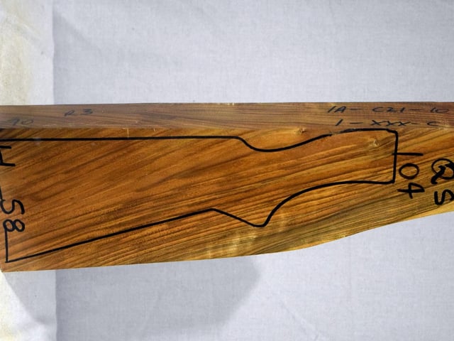 Right side of QS 104 stockwood blank