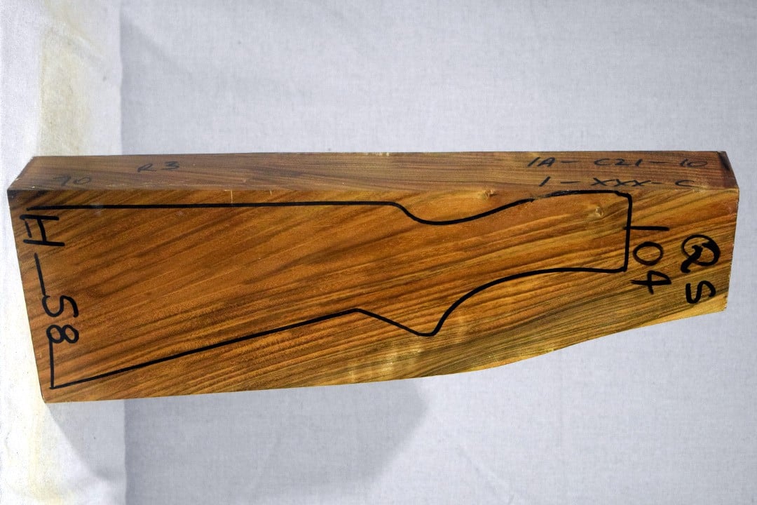 Right side of QS 104 stockwood blank