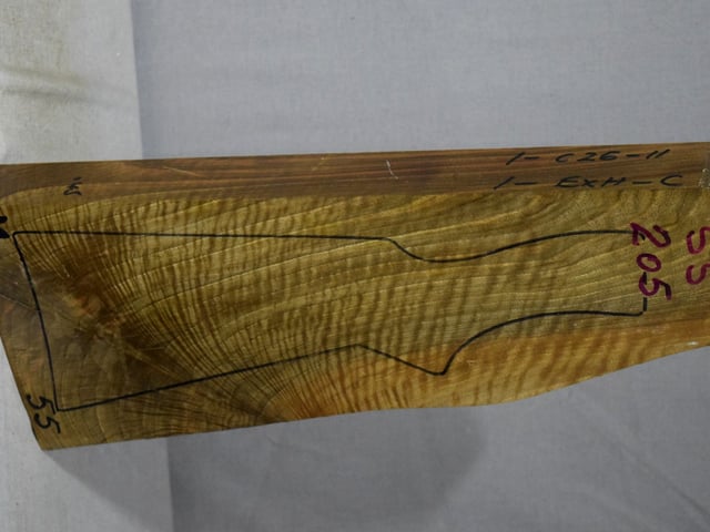Right side of SS 205 stockwood blank