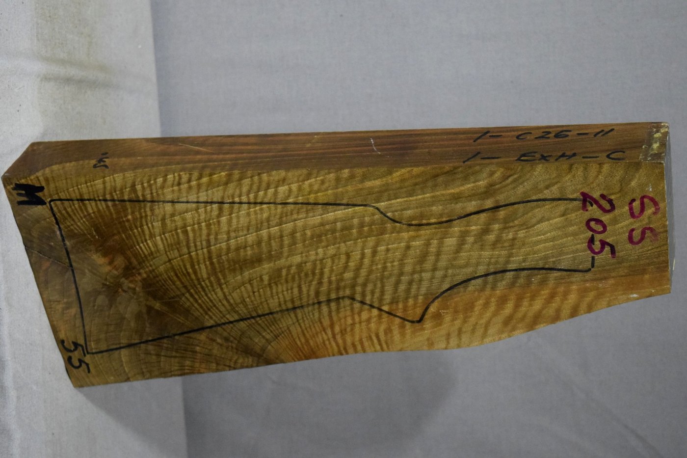 Right side of SS 205 stockwood blank