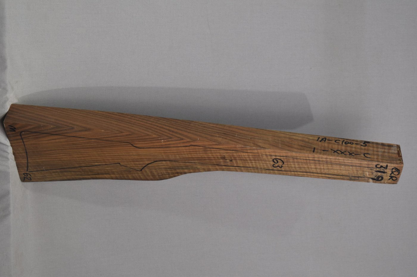 Right side of QR 319 stockwood blank