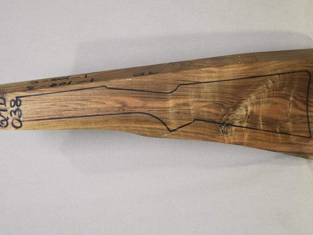 Left side of QTD 038 stockwood blank