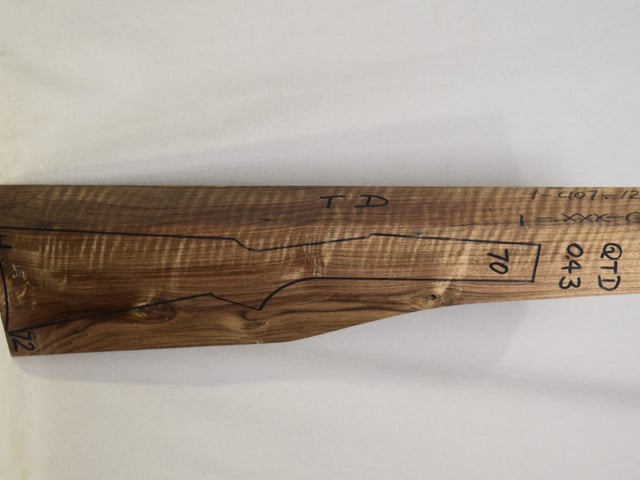 Right side of QTD 043 stockwood blank