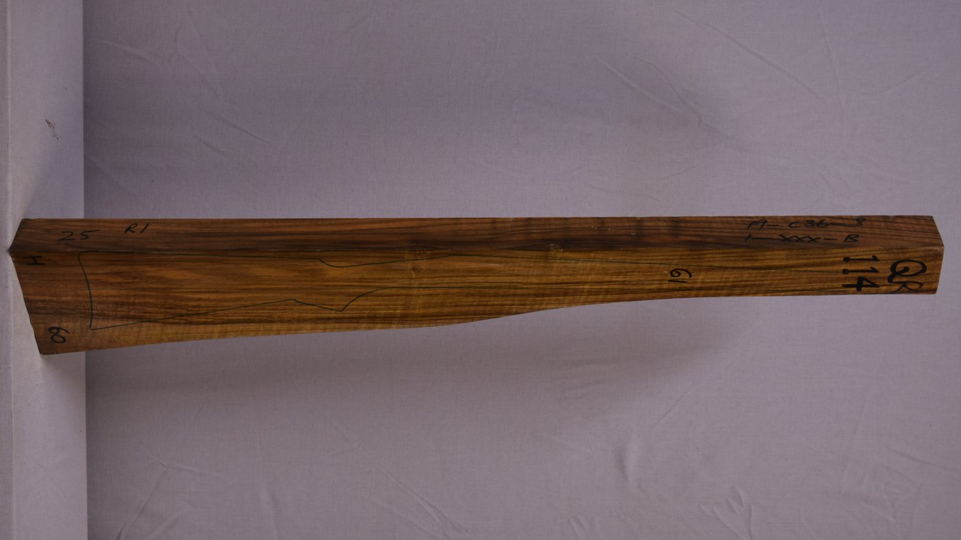 Right side of QR 114 stockwood blank