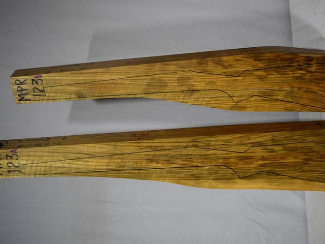 Left side of MPR 123A & 123B stockwood blank