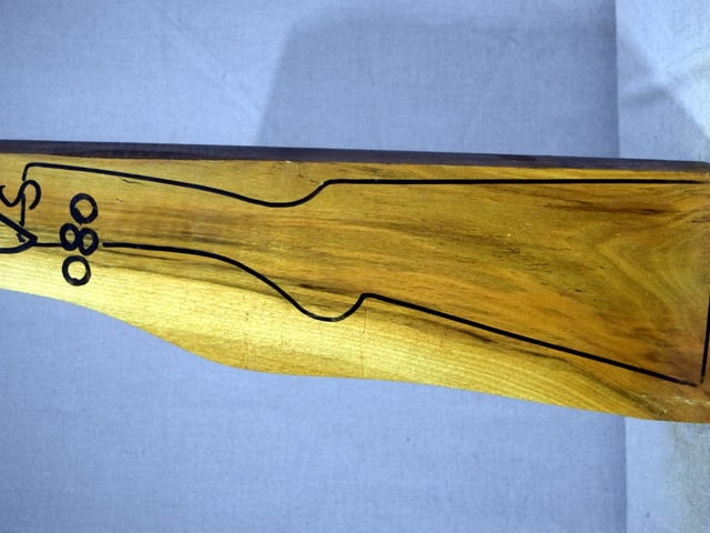 Left side of VS 80 stockwood blank