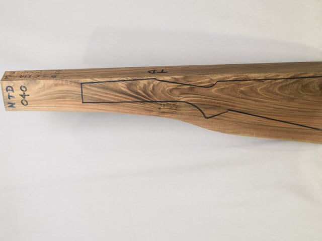 Left side of NTD 040 stockwood blank