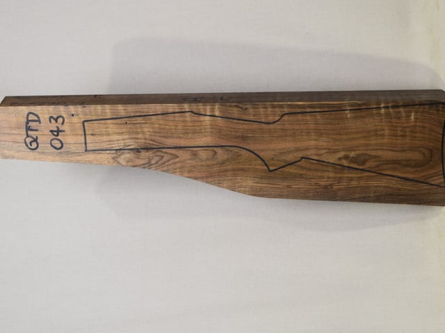 Left side of QTD 043 stockwood blank