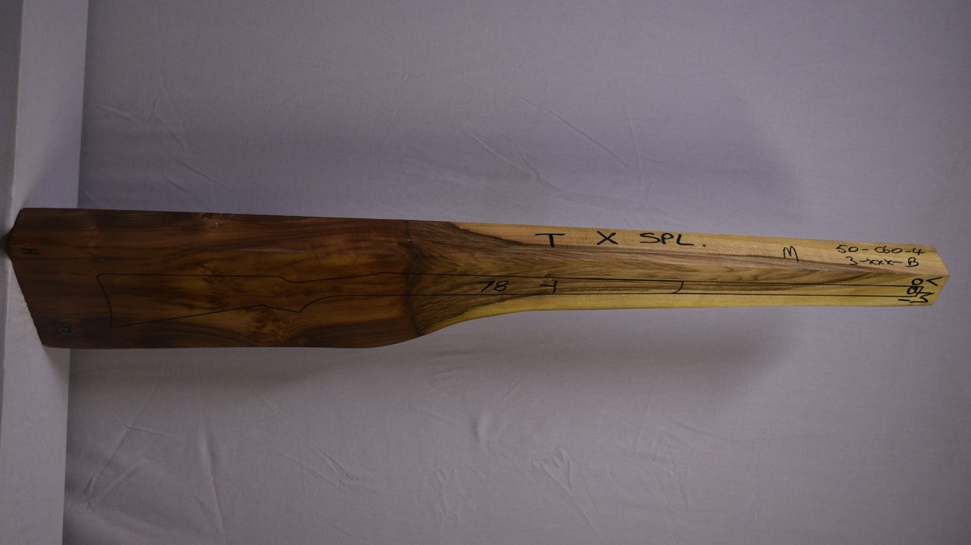 Right side of VM 001 Target stockwood blank