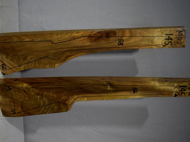 Right side of 145A & 145B stockwood blank