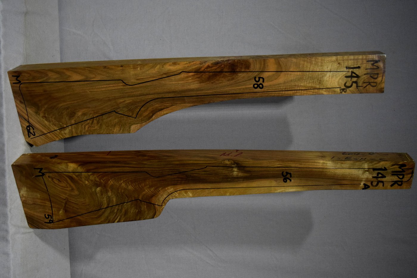 Right side of 145A & 145B stockwood blank