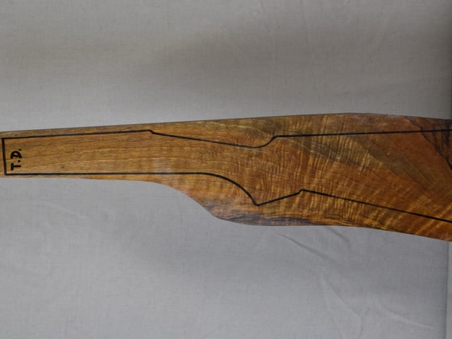 Left side of TTD 001 stockwood blank