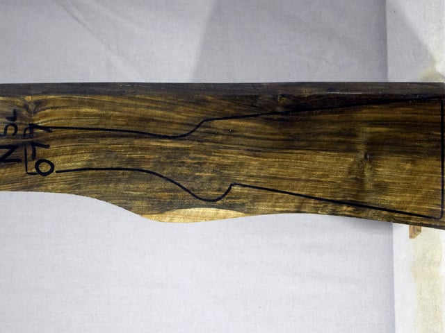 Left side of NS 077 stockwood blank