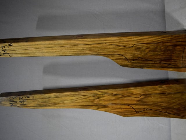 Left side of 143A & 143B stockwood blank