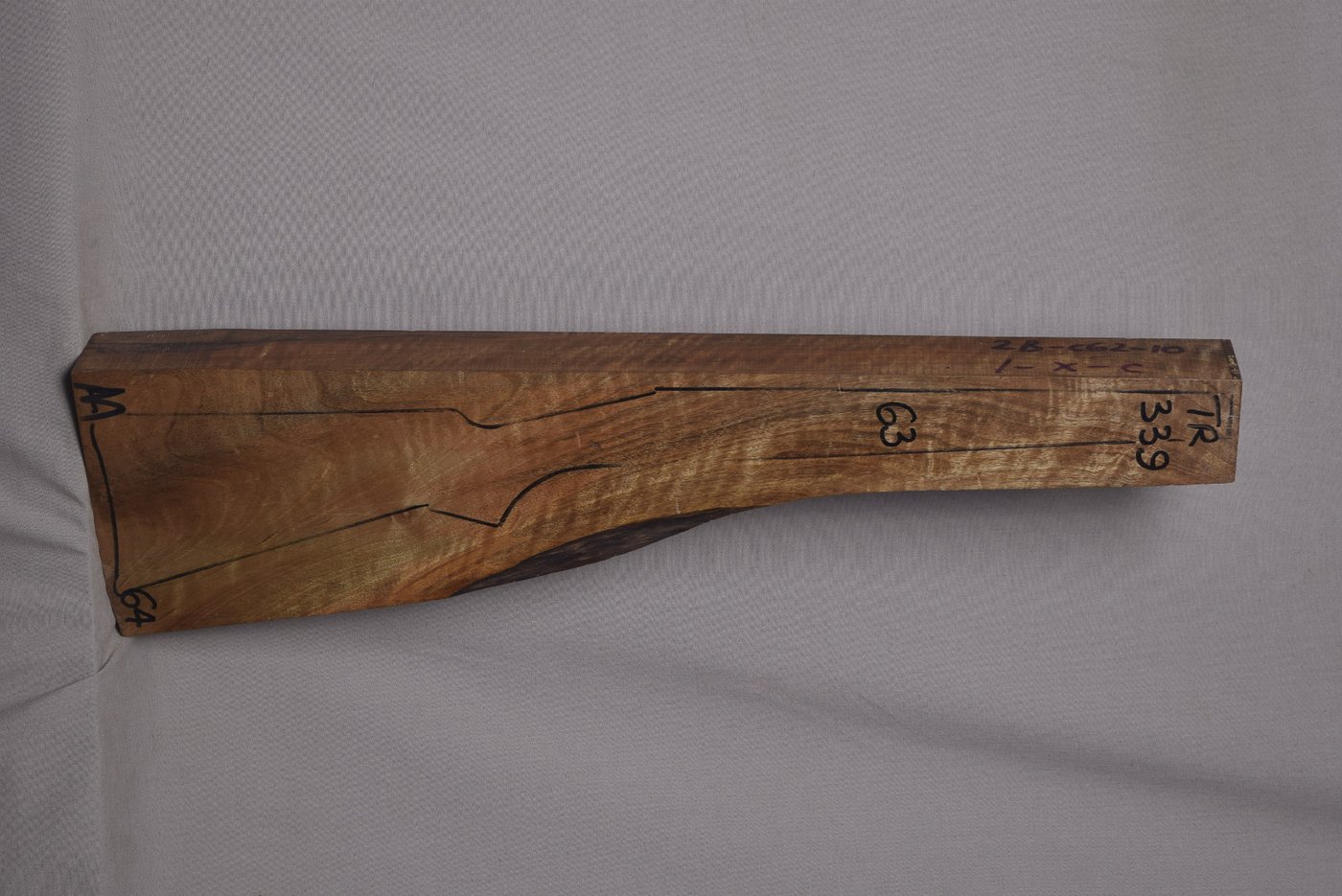 Right side of TR 339 stockwood blank
