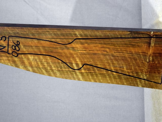 Left side of NS 086 stockwood blank