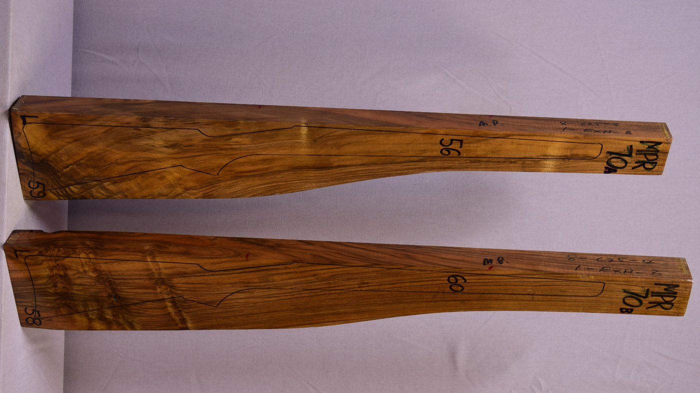 Right side of MPR 70A & 70B stockwood blank