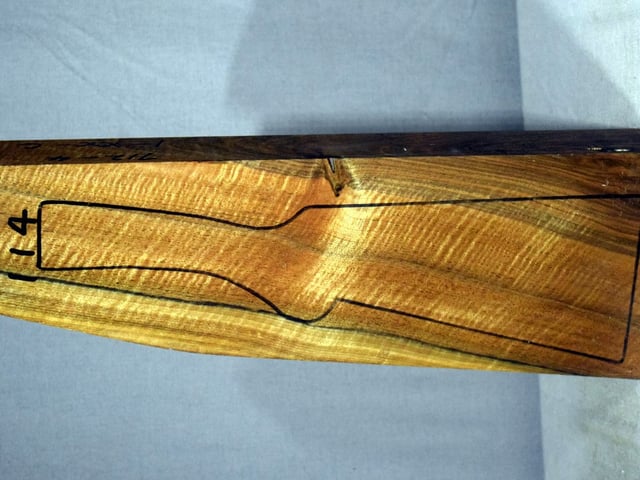 Left side of TS 114 stockwood blank