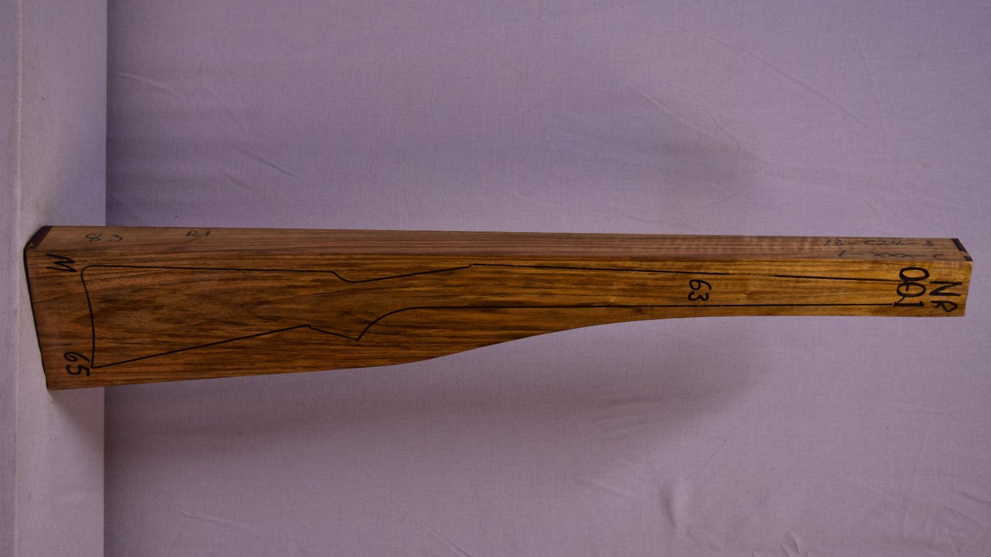 Right side of NR001 stockwood blank