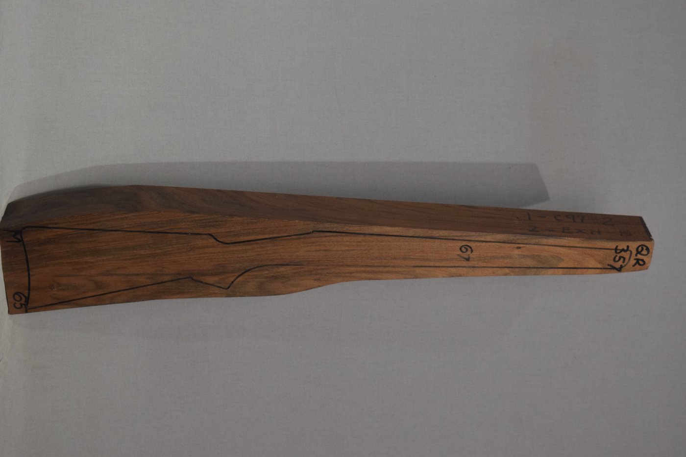 Right side of QR 357 stockwood blank