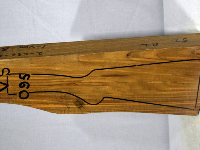 Left side of VS 095 stockwood blank