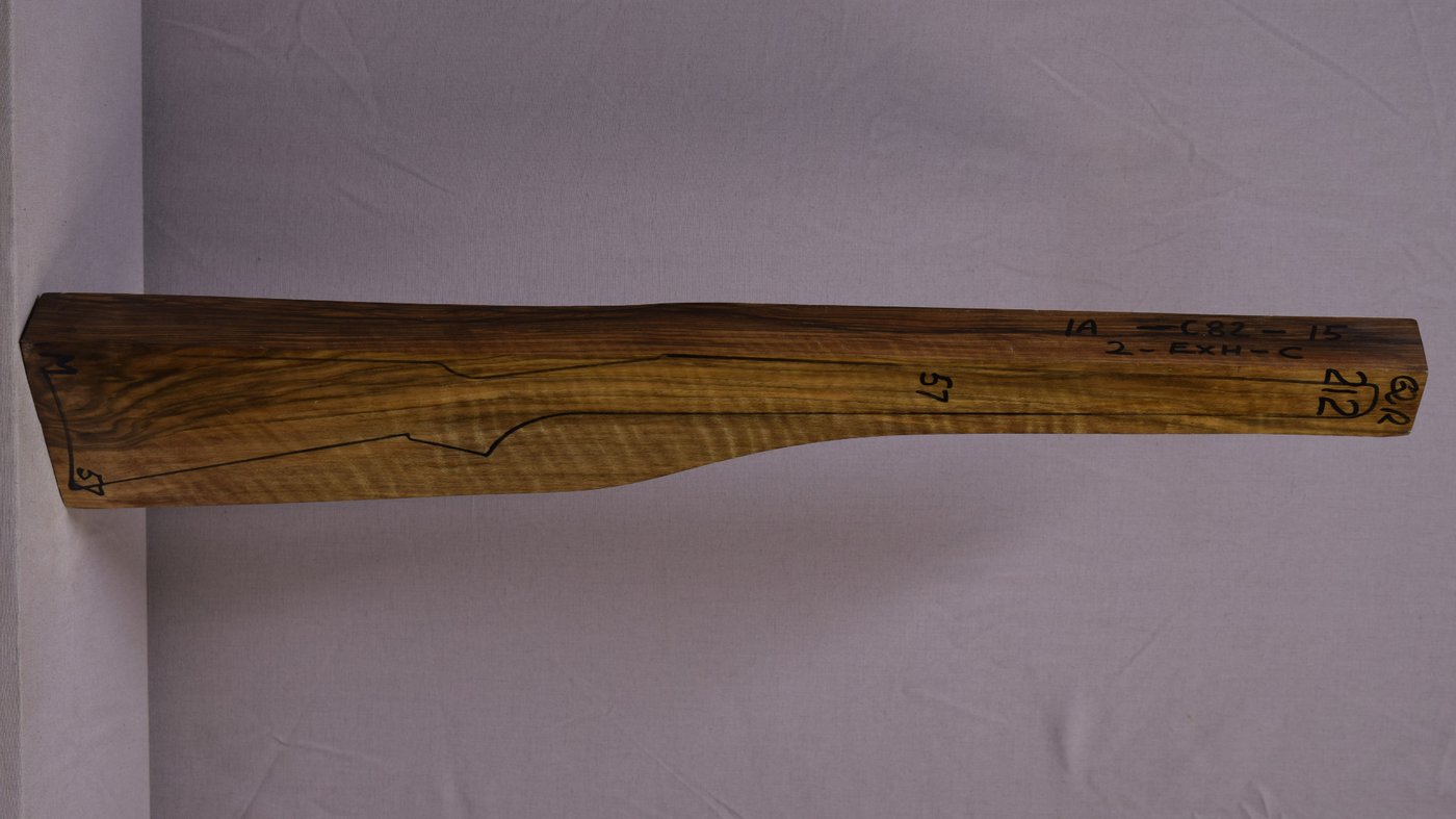 Right side of QR 212 stockwood blank
