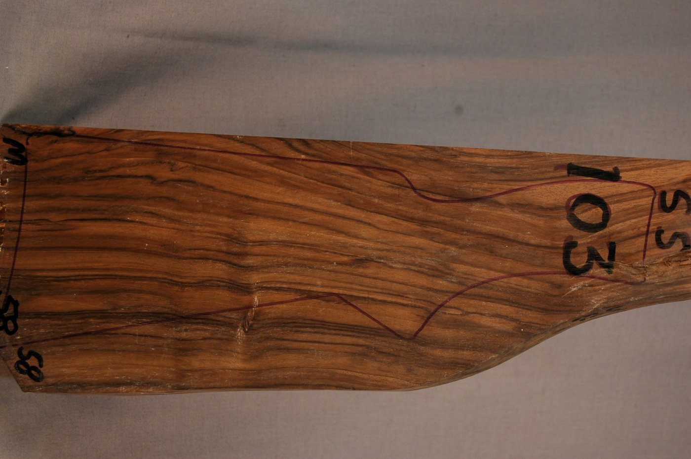 Right side of SS 103 stockwood blank