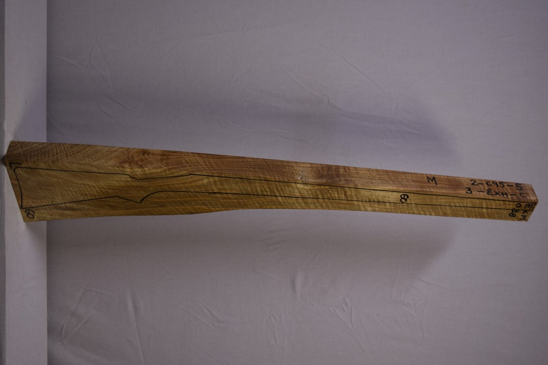 Right side of EXHM 38 stockwood blank