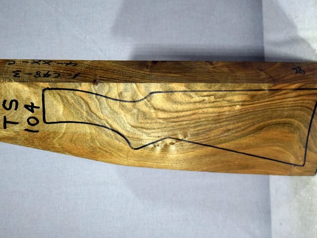Left side of TS 104 stockwood blank