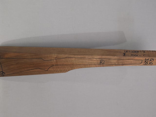 Right side of QR 329 stockwood blank