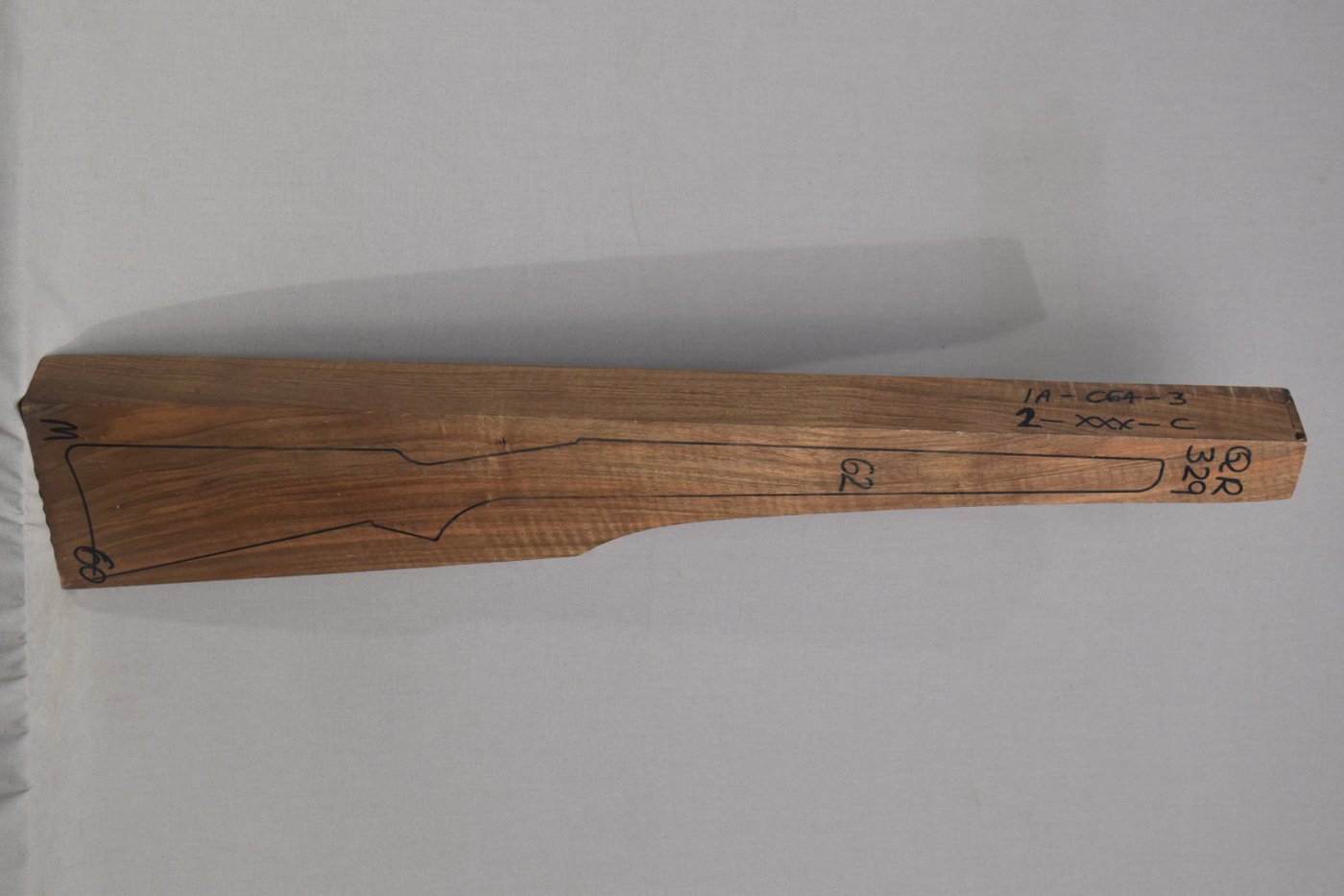 Right side of QR 329 stockwood blank