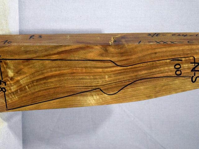 Right side of NS 100 stockwood blank