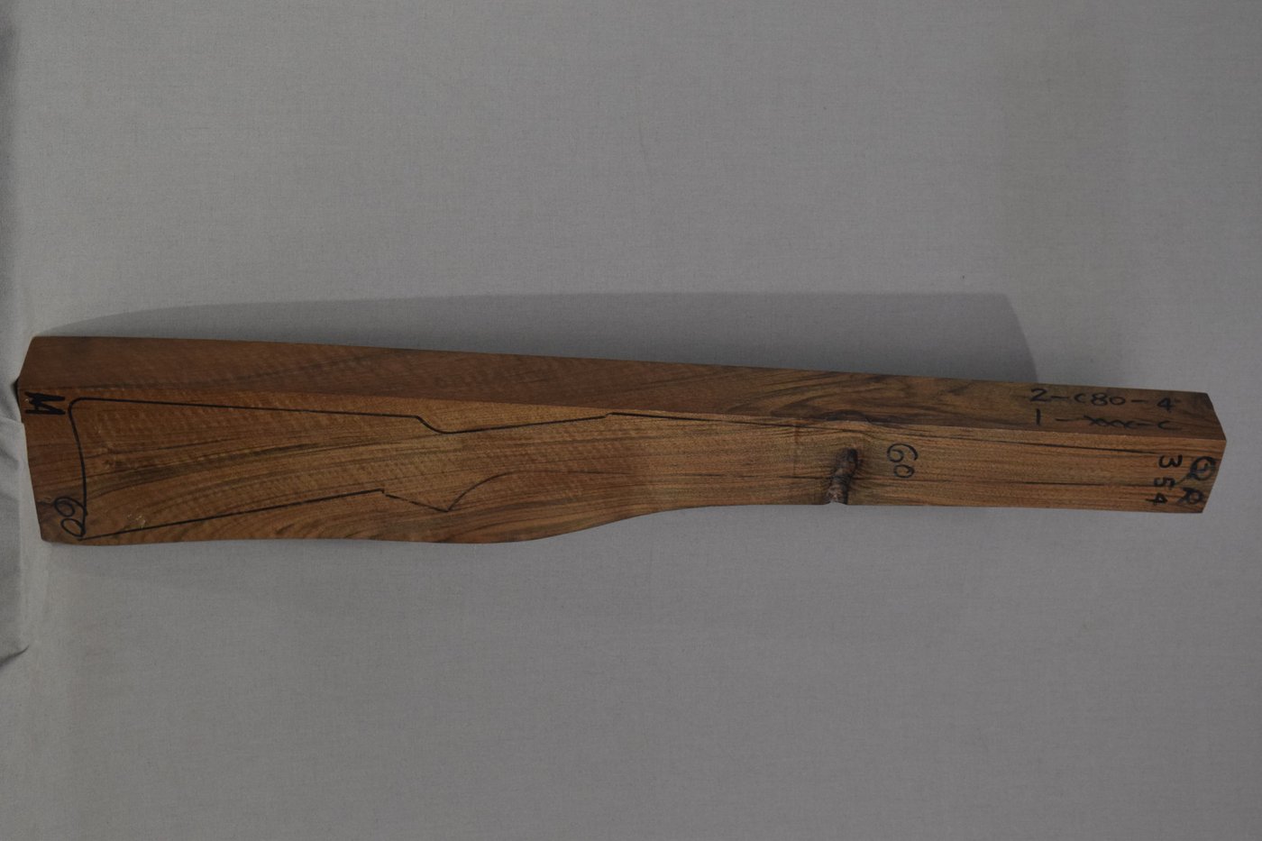 Right side of QR 354 stockwood blank