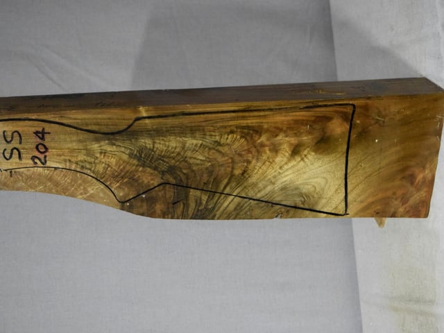 Left side of SS 204 stockwood blank