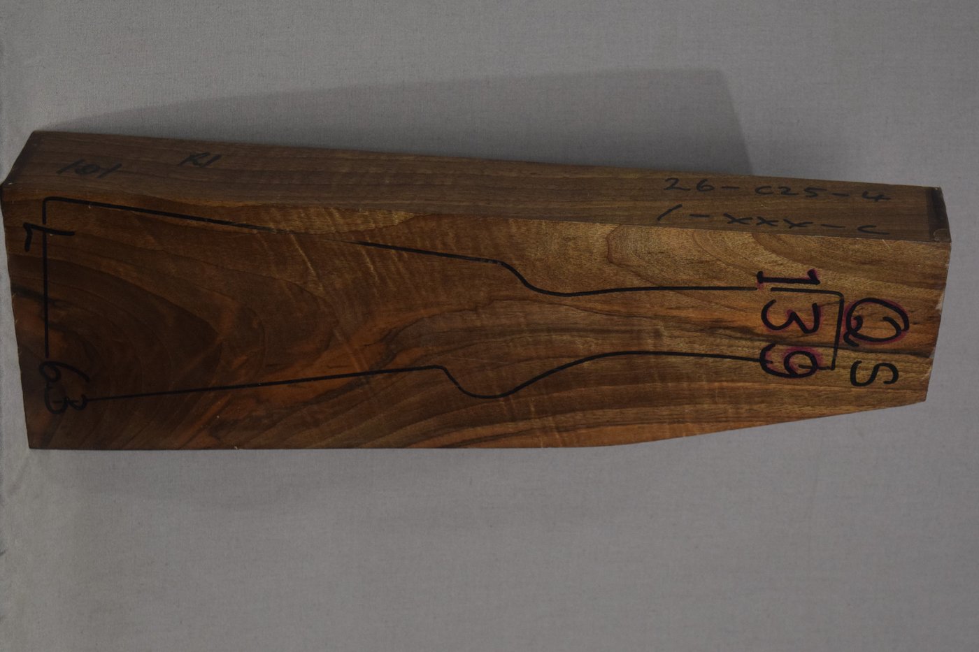 Right side of QS 139 stockwood blank