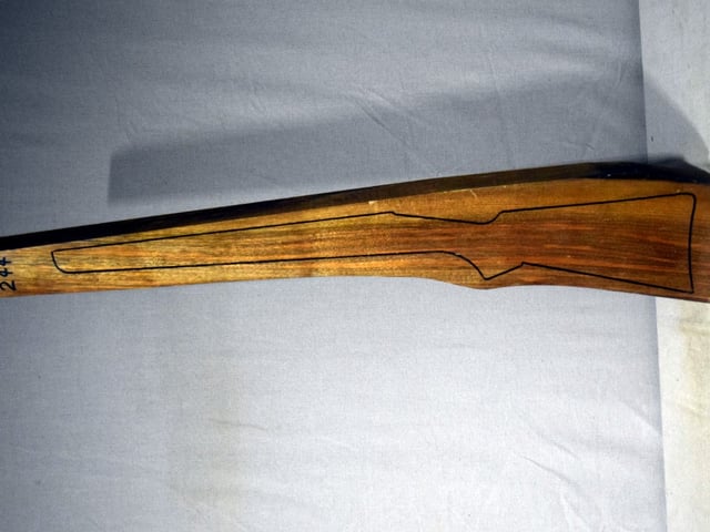 Left side of TR244 stockwood blank