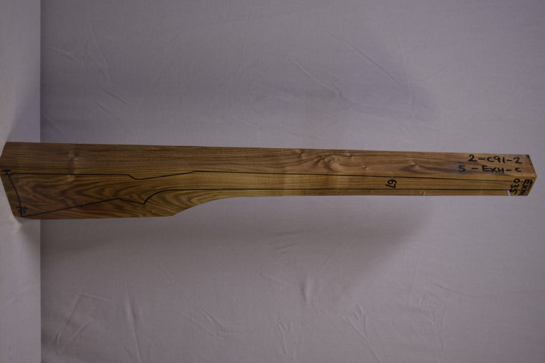 Right side of EXHM 35 stockwood blank