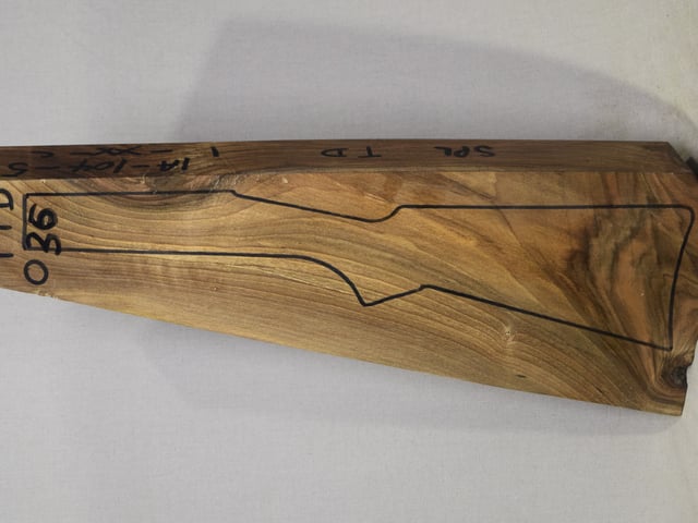 Left side of TTD 036 stockwood blank