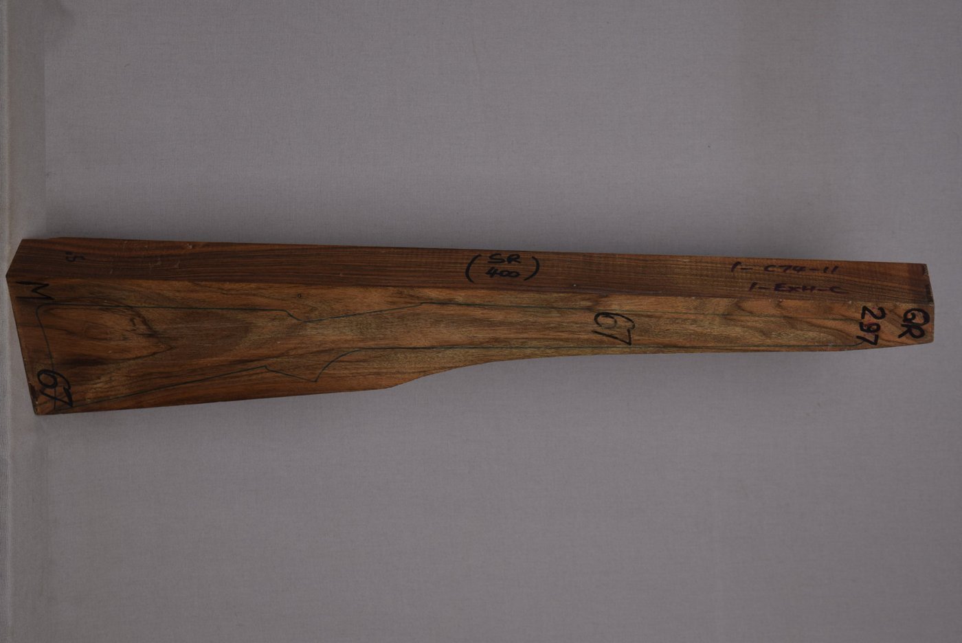 Right side of QR 297 stockwood blank