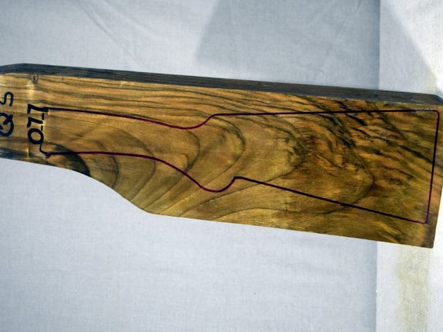 Left side of QS 077 stockwood blank