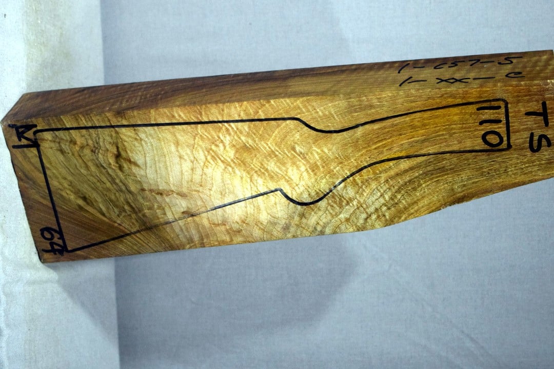Right side of TS 110 stockwood blank