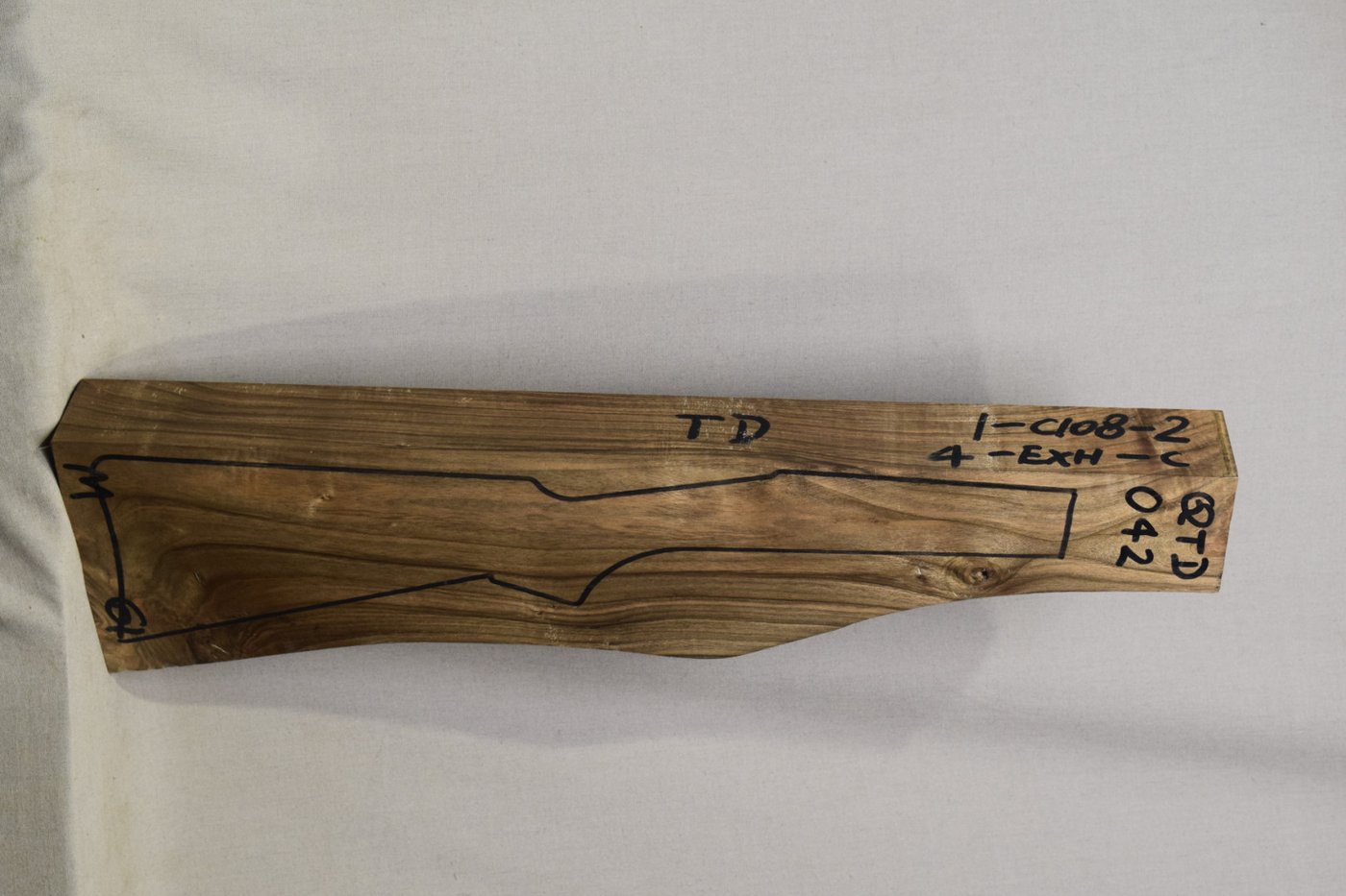 Right side of QTD 042 stockwood blank