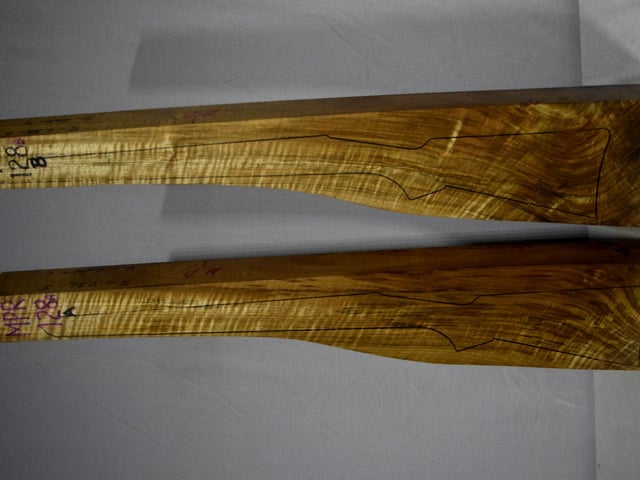 Left side of MPR 128A & 128B stockwood blank