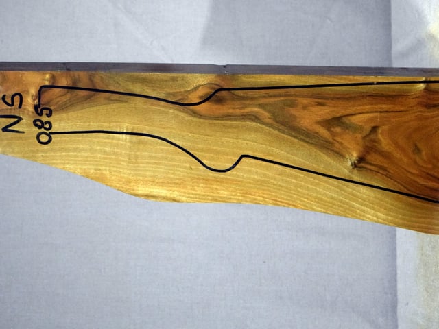 Left side of NS 085 stockwood blank