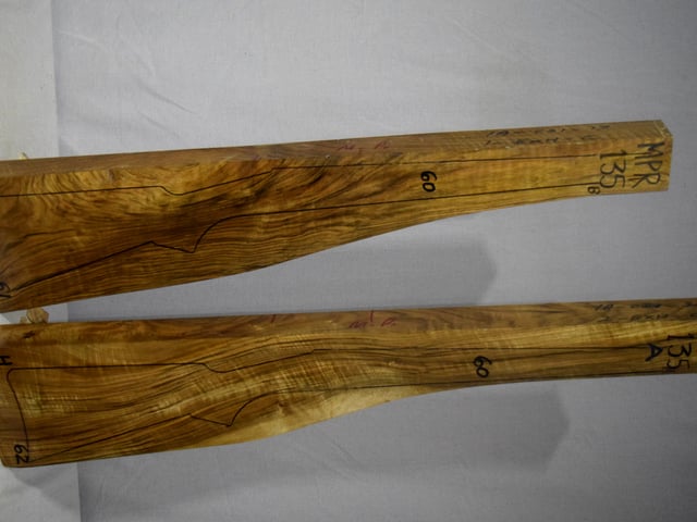 Right side of MPR 135A & 135B stockwood blank
