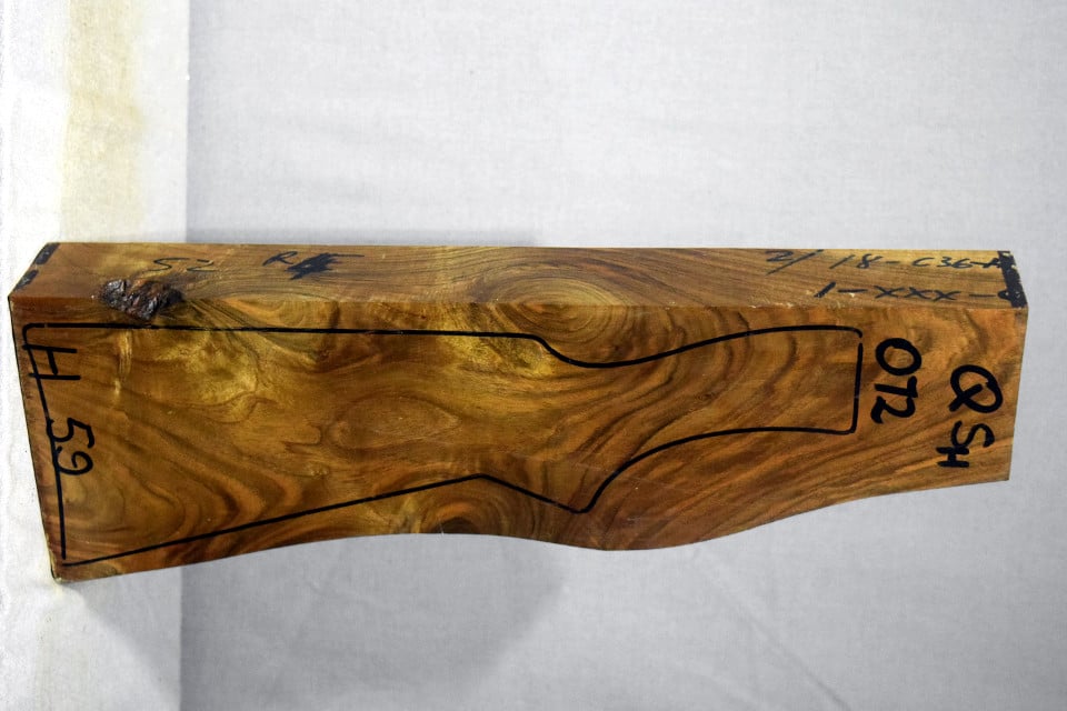Right side of QS 072 stockwood blank