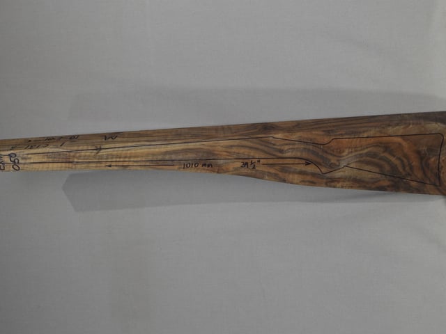 Left side of EXHM 050 stockwood blank