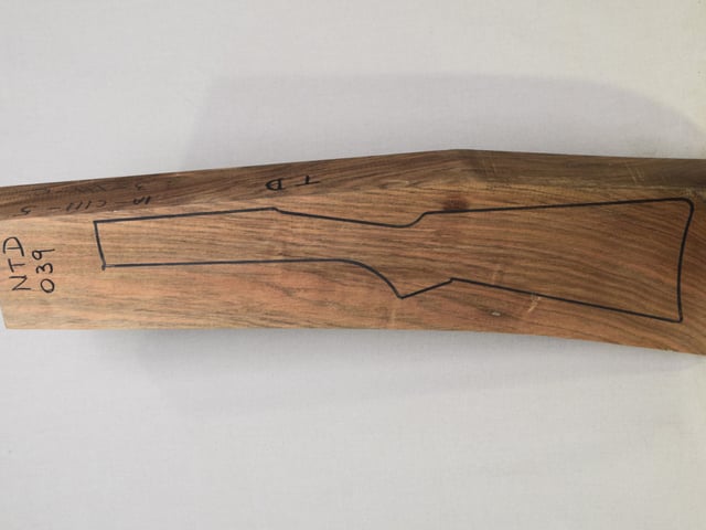Left side of NTD 039 stockwood blank