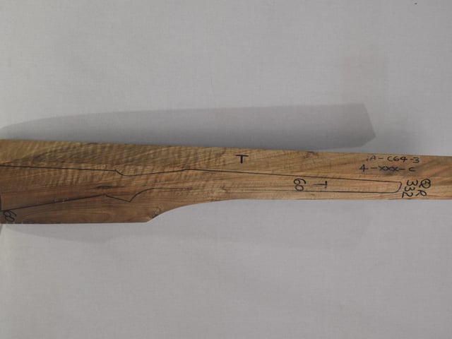 Right side of QR 332 stockwood blank