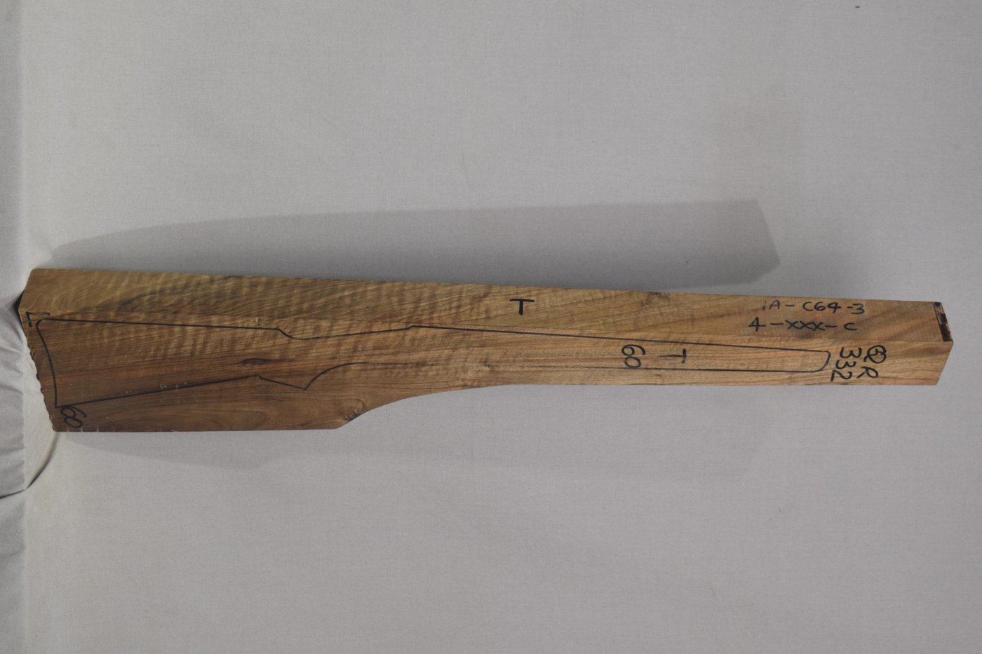 Right side of QR 332 stockwood blank